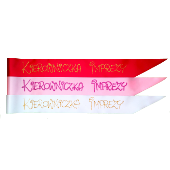 [Szw03] Szarfa satynowa wstążka KIEROWNICZKA IMPREZY